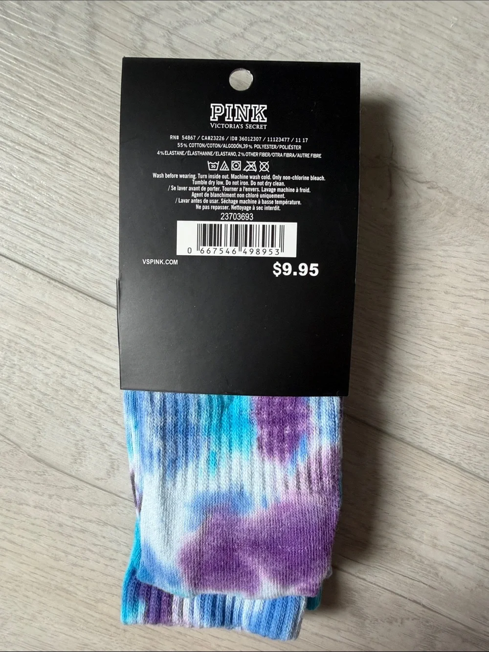 PINK Victoria’s Secret Tie-Dye Knee Socks - Blue, Purple, White